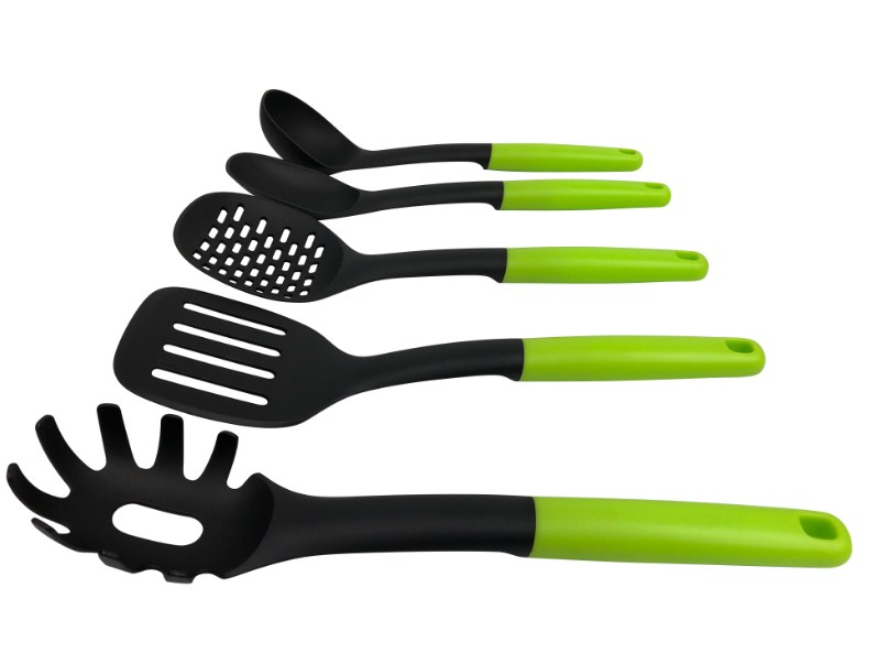 5pc Plastic Kitchen Utensils Starter Set Spatula Spoon Strainer Ladle 